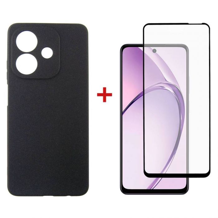 Чохол-накладка Dengos Carbon для Oppo A40/A40m Black (DG-KM-159) + захисне скло