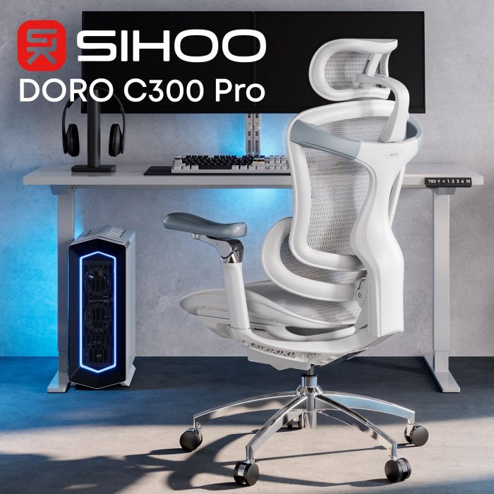 Крісло офісне Sihoo Doro C300 Pro Mesh White (DORO-C300-PRO-M102)