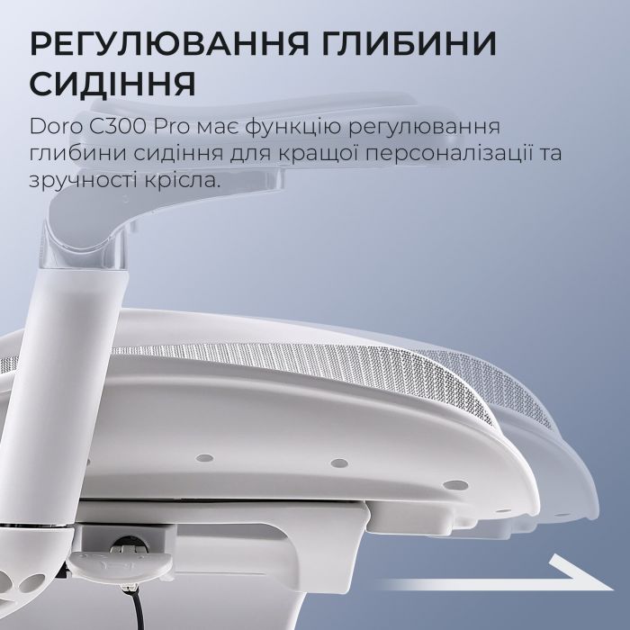Крісло офісне Sihoo Doro C300 Pro Mesh White (DORO-C300-PRO-M102)