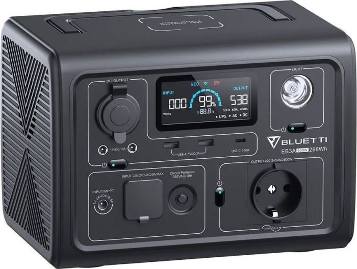 Зарядна станція Bluetti EB3A 268Wh, 600W (PB930784)