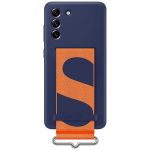 Чохол-накладка Samsung Silicone Cover with Strap для Samsung Galaxy S21 FE SM-G990 Navy (EF-GG990TNEGRU)