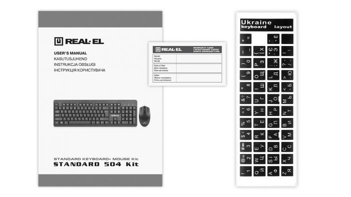 Комплект (клавіатура, миша) REAL-EL Standard 504 Kit Black (EL123100037)