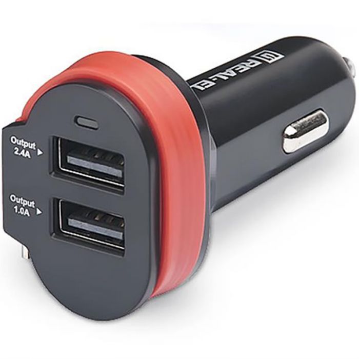 Автомобільний зарядний пристрій REAL-EL CA-35 (3USBx3.4A) Black/Orange + кабель microUSB