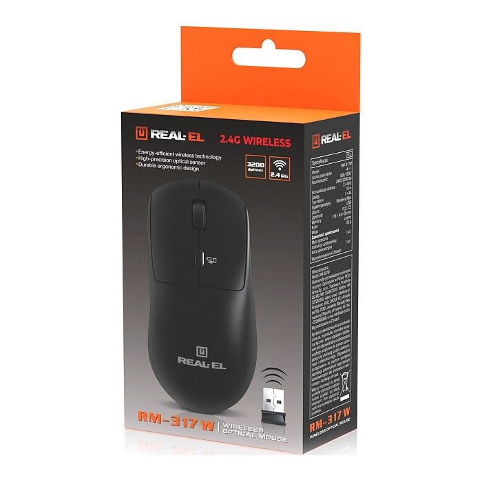 Миша бездротова REAL-EL RM-317W Black