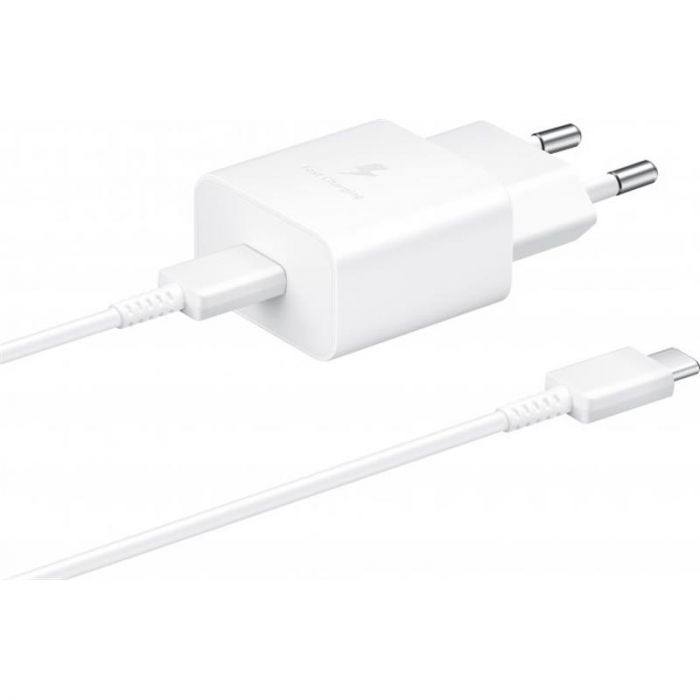 Мережевий зарядний пристрій Samsung 15W (1USBx3A) White (EP-T1510XWEGRU) + кабель Type-C