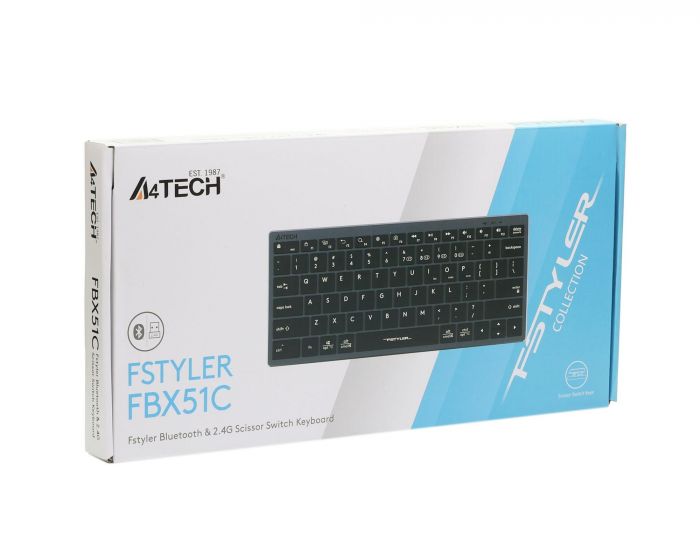 Клавіатура бездротова A4Tech Fstyler FBX51C Grey