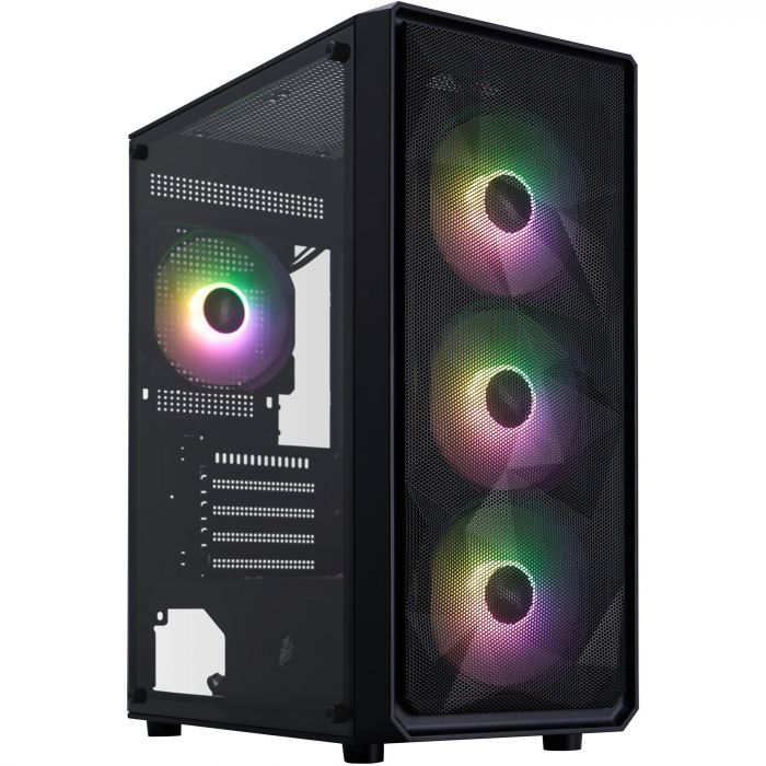 Корпус 1stPlayer FD3-M-BK-4F7 Black без БЖ