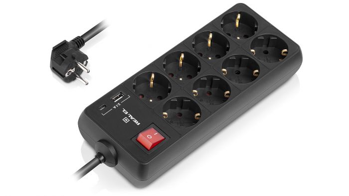 Фільтр живлення REAL-EL RS-Protect 805 1.8м Black (EL122300042)