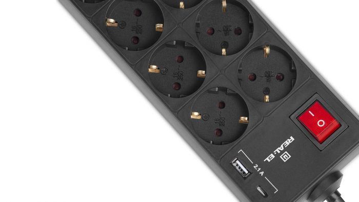 Фільтр живлення REAL-EL RS-Protect 805 1.8м Black (EL122300042)