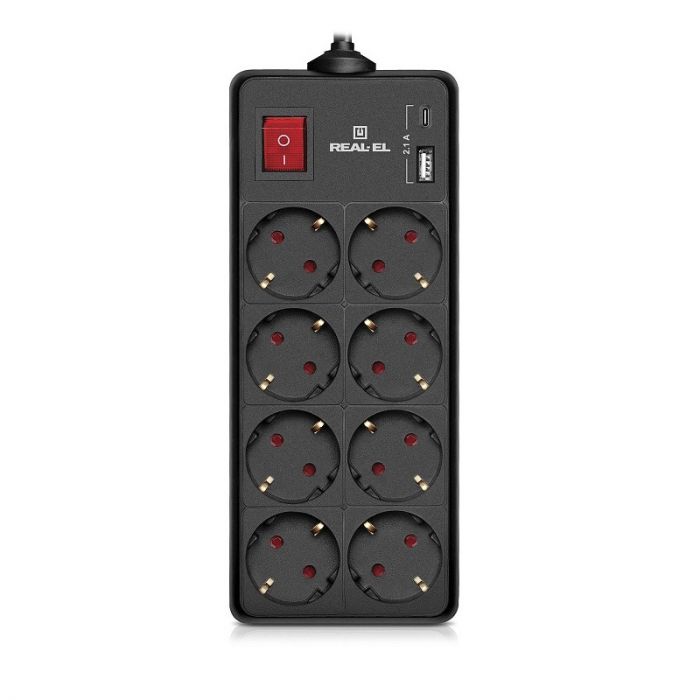 Фільтр живлення REAL-EL RS-Protect 805 1.8м Black (EL122300042)