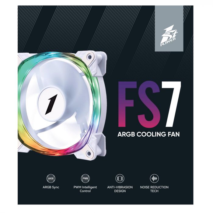 Вентилятор 1stPlayer FS7 White (FS7-WH-1IN1)