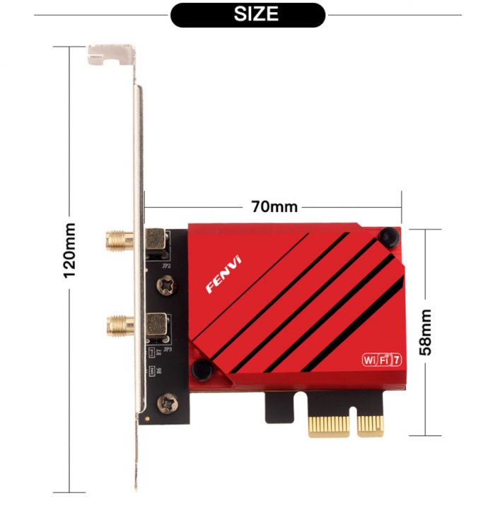 Бездротовий адаптер Fenvi FV-BE8800Pro Wi-Fi 7, Bluetooth 5.4 Gaming Tri Band 2.4G/5G/6GHz