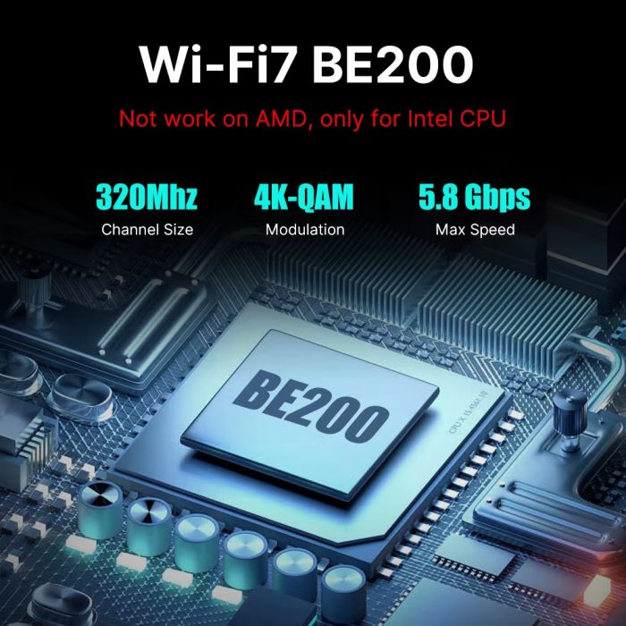 Бездротовий адаптер Fenvi FV-BE8800RGB Wi-Fi 7, Bluetooth 5.4 Gaming Tri Band 2.4G/5G/6GHz