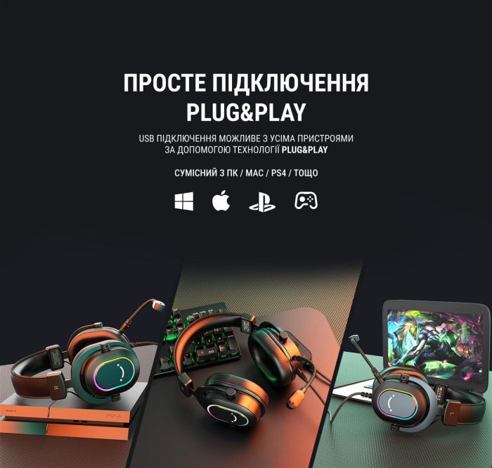 Гарнітура Fifine RGB H6 Black