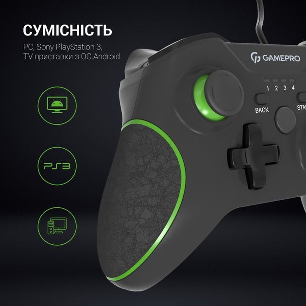 Геймпад GamePro MG450B Black/Green