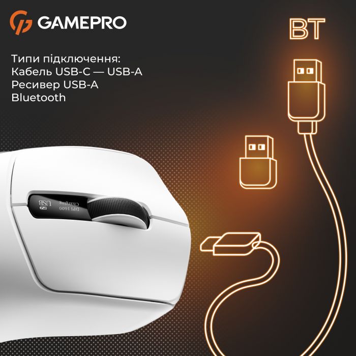 Миша бездротова GamePro Genesis Ranker White (GM012W)