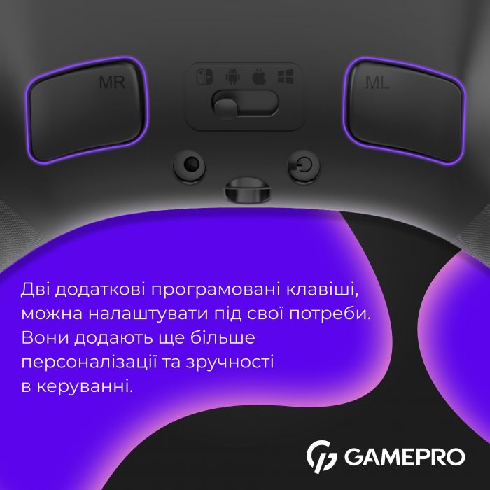 Геймпад GamePro із зарядною станцією GPX13BDOC Black