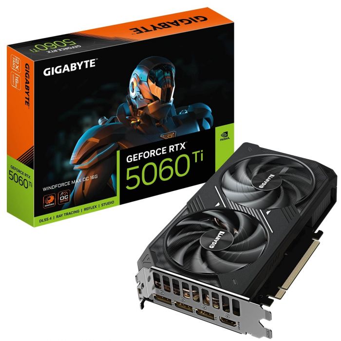 Відеокарта GF RTX 5060 Ti 16GB GDDR7 WindForce Max OC Gigabyte (GV-N506TWF2MAX OC-16GD)