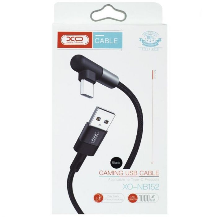 Кабель XO NB152 Elbow USB-USB Type-C 2.4A 1м White (6920680872503)
