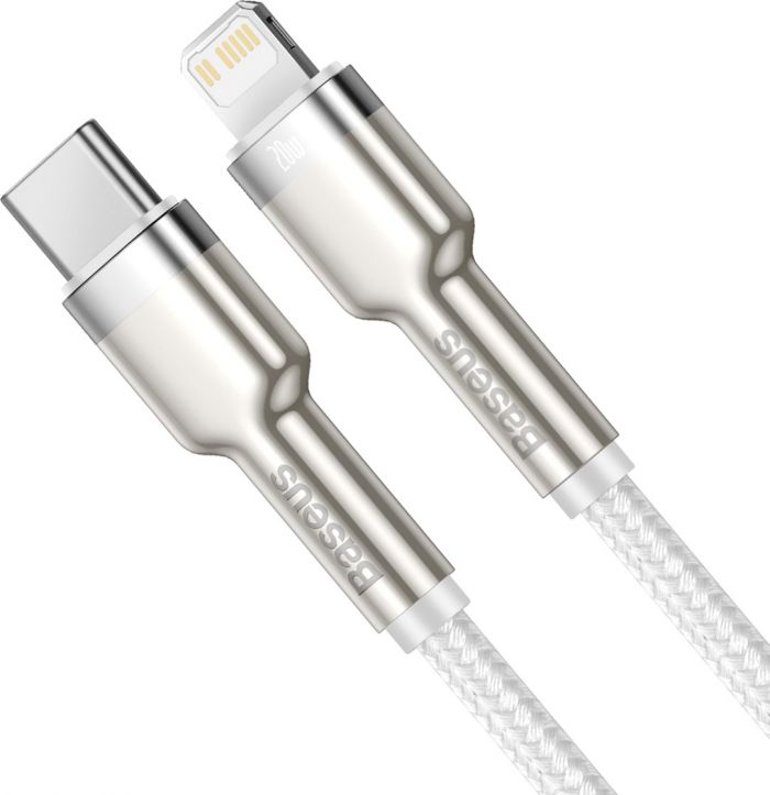 Кабель Baseus Cafule Metal USB-C - Lightning (M/M), 1 м White (6953156202078)