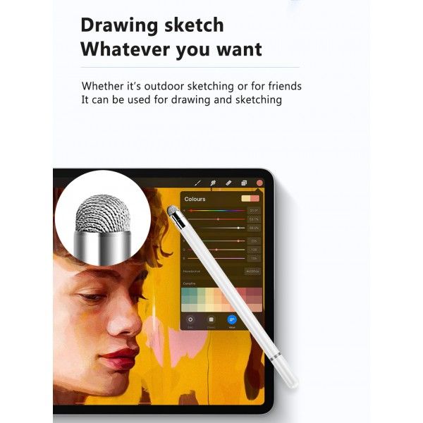 Стилус універсальний Goojodoq 2 в 1 Capacitive Drawing Point Ball Black (1005001792837306B)