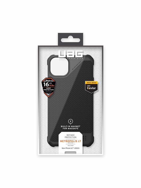 Чохол-накладка Urban Armor Gear Metropolis LT Magsafe для Apple iPhone 14 Plus/15 Plus Kevlar Black (114049113940)