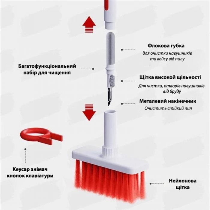 Набір для чищення гаджетів та електроніки XoKo Clean set 001 White/Red (XK-CS001-WH)