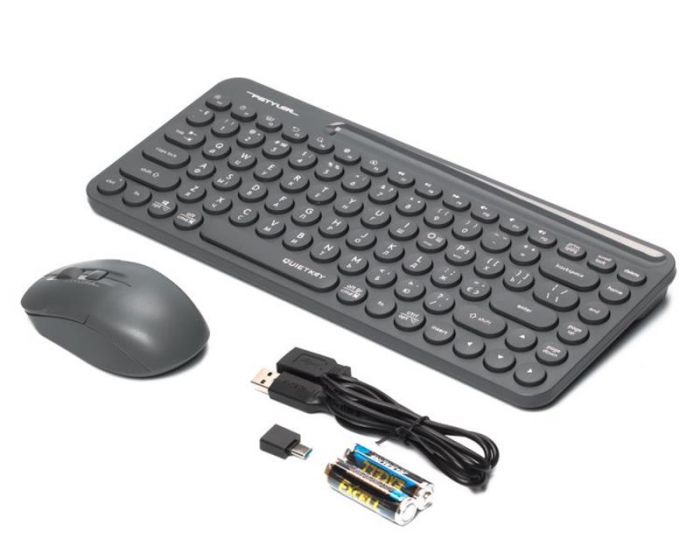 Комплект (клавіатура, миша) бездротовий A4Tech Fstyler FG3200 Air Grey