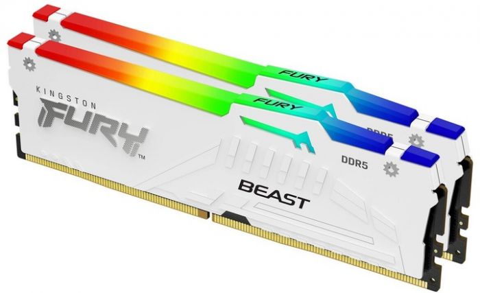 Модуль пам`ятi DDR5 2х16GB/6000 Kingston Fury Beast White RGB (KF560C36BWEAK2-32)