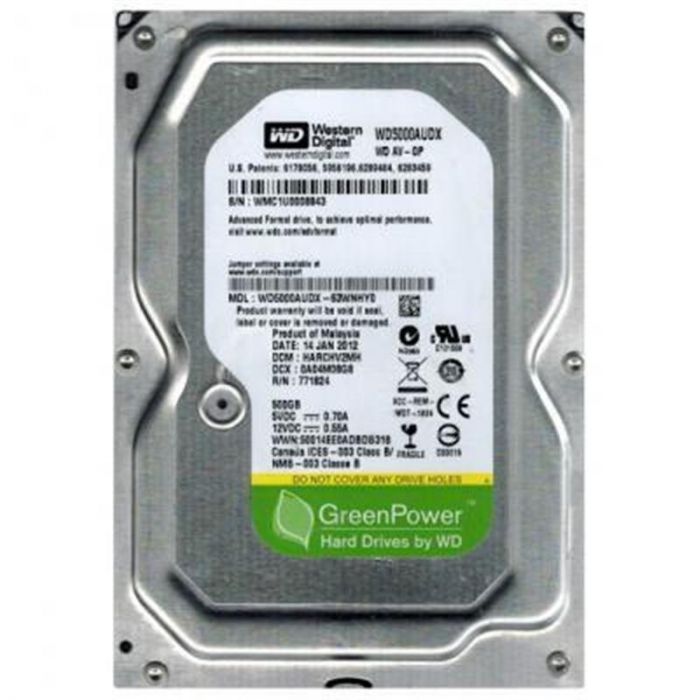 Накопичувач HDD SATA  500GB WD AV-GP 32MB (WD5000AVDS)_Refurbished