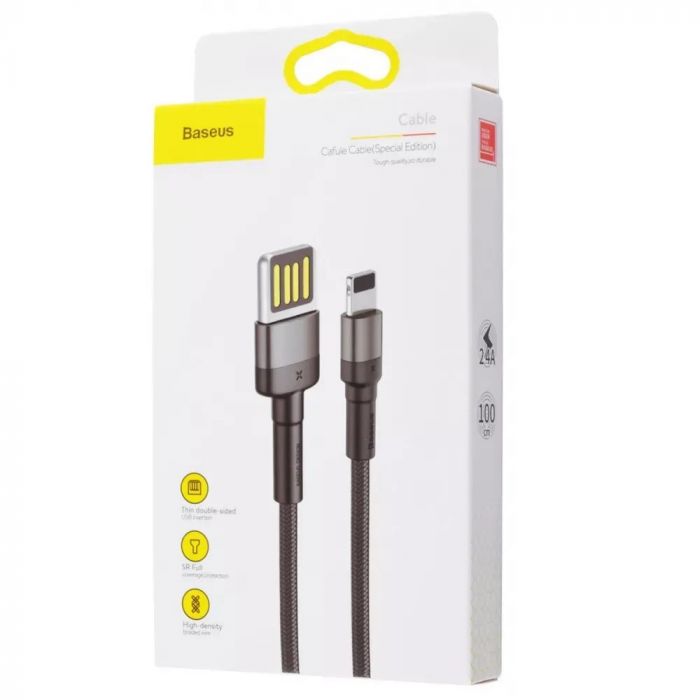 Кабель Baseus Cafule USB-Lightning, 2.4A, 1м Black (6953156283343)