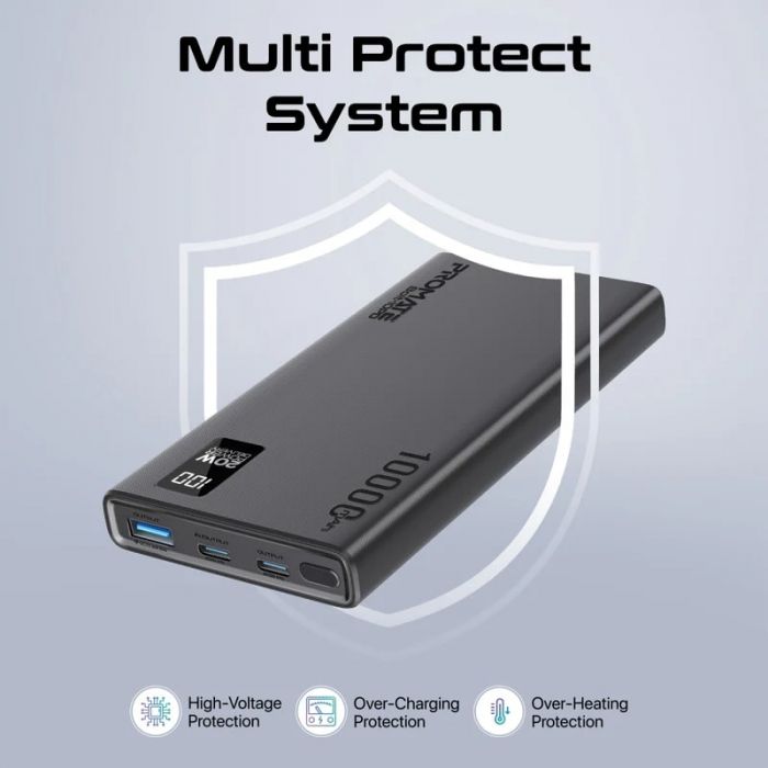 Універсальна мобільна батарея Promate Bolt-10PD Black 10000mAh