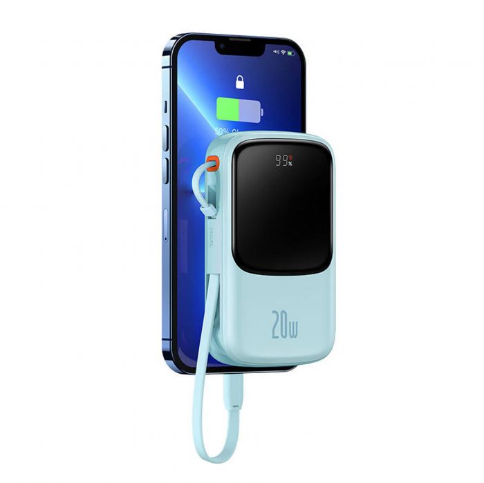 Універсальна мобільна батарея Baseus Qpow Pro 10000mAh, 20W, Blue (PPQD020003)