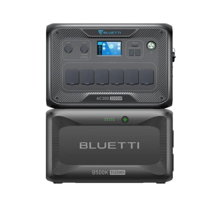 Зарядна станція Bluetti AC300 + акумуляторний модуль B500K, 3000W, 5120Wh, LiFePO4