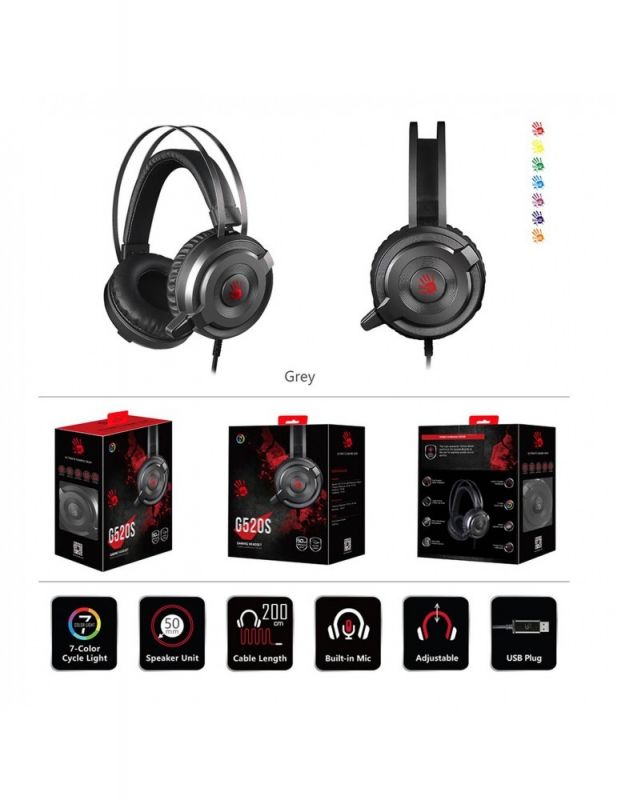 Гарнітура Bloody G520S Grey