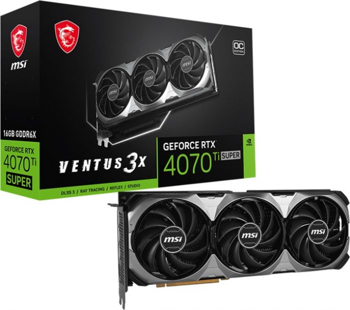 Відеокарта GF RTX 4070 Ti Super 16GB GDDR6X Ventus 3X  OC MSI (GeForce RTX 4070 Ti SUPER 16G VENTUS 3X OC)