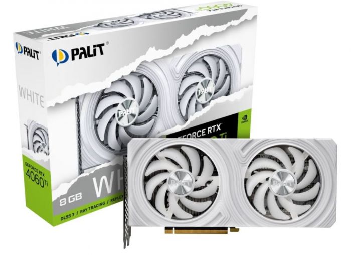 Відеокарта GF RTX 4060 Ti  8GB GDDR6 White Palit (NE6406T019P1-1048L)