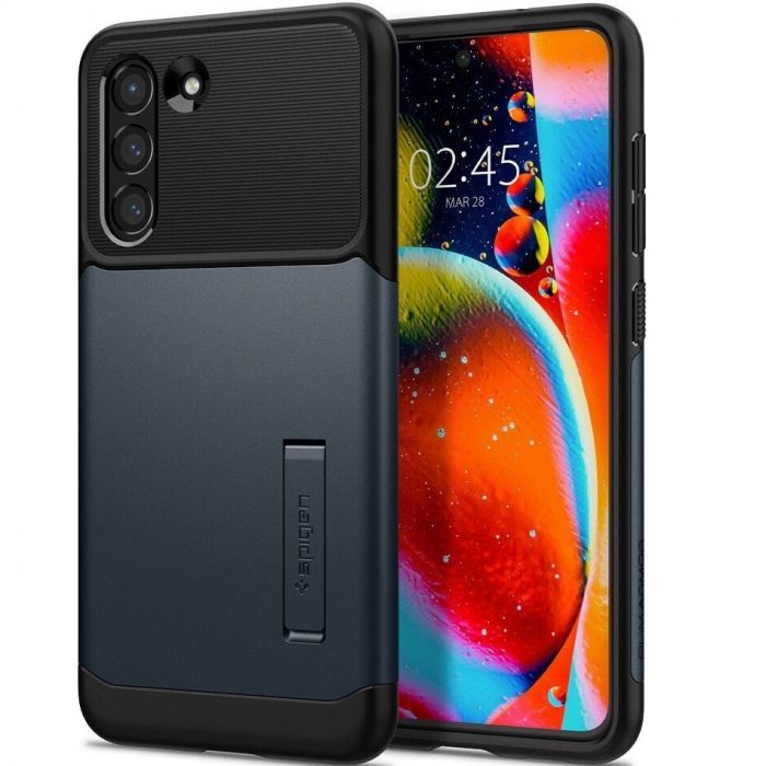 Чохол-накладка Spigen Slim Armor для Samsung Galaxy S21 FE SM-G990 Metal Slate (ACS03152)