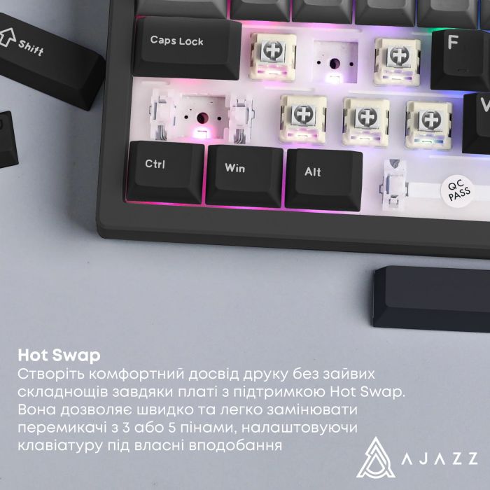 Клавіатура Ajazz AK650 Day Dream Switch Gradient Black USB-C (AK650-DD-BG)