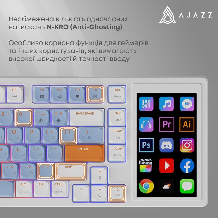 Клавіатура Ajazz AKP815 Huano Red Switch White (AKP815-R-WBO)
