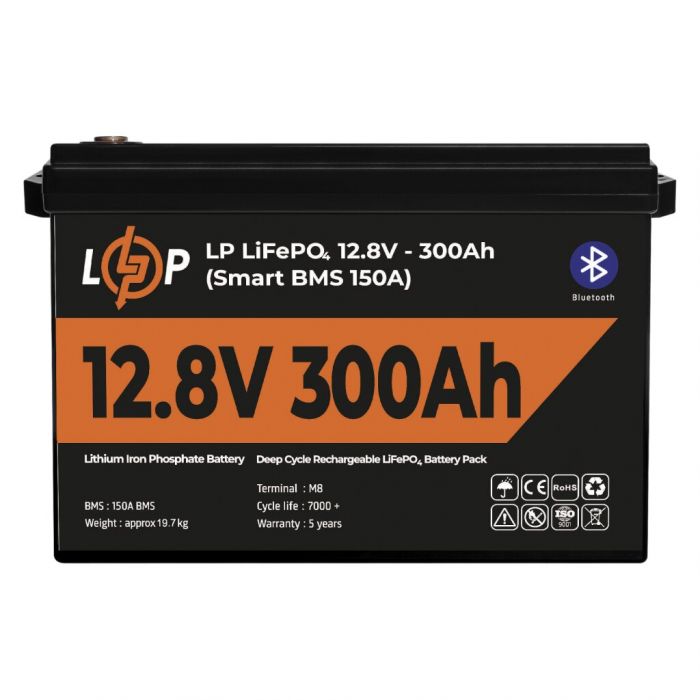 Акумуляторна батарея LogicPower 12.8V 300 AH (3840Wh) с BT (Smart BMS 200A) LiFePO4