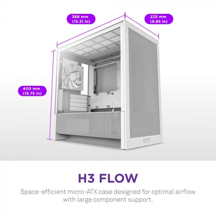 Корпус NZXT H3 Flow White без БЖ (CC-H31FW-01)