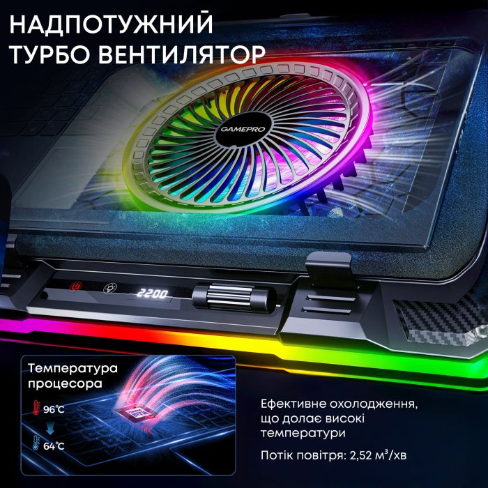 Охолоджуюча підставка для ноутбука GamePro CP950