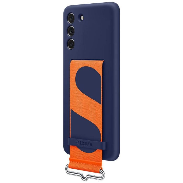 Чохол-накладка Samsung Silicone Cover with Strap для Samsung Galaxy S21 FE SM-G990 Navy (EF-GG990TNEGRU)