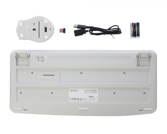Комплект (клавіатура, миша) бездротовий A4Tech Fstyler FG2500S Plus White