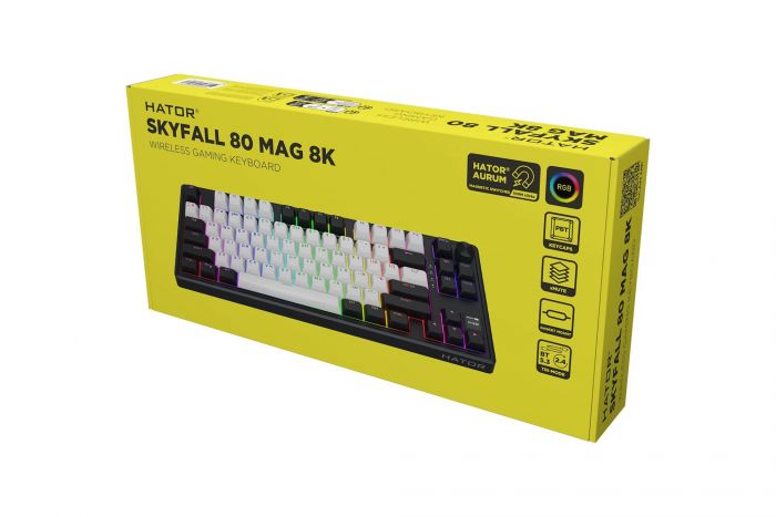 Клавіатура бездротова Hator Skyfall 80 MAG Ultima 8K Wireless White/Black (HTK3880UA)