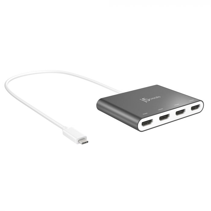 Адаптер J5create USB-A - 4 HDMI (M/F), Silver (JCA366-N)