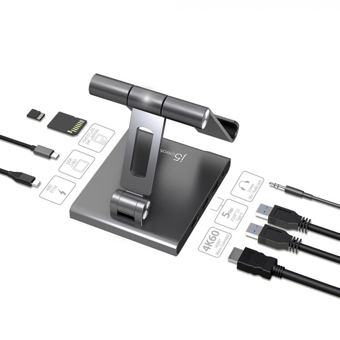 Док-станція J5create USB-C 8-в-1 (JTS224-N)