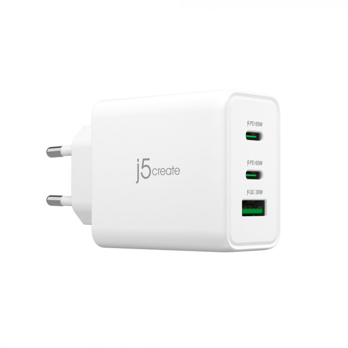 Мережевий зарядний пристрій J5create GaN USB-C 65W White (JUP3365E-EN)