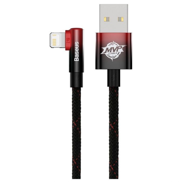 Кабель Baseus MVP 2 USB - Lightning (M/M), 2.4A, 1 м Black/Red (CAVP000020)